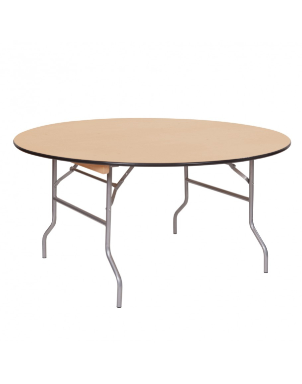 Round Wood Top Banquet Table Vinyl Edge